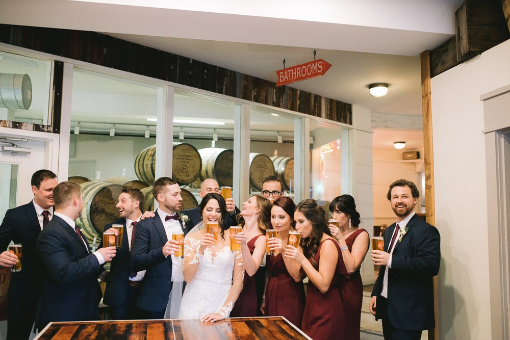 Wedding party at Oast House in Niagara-on-the-Lake