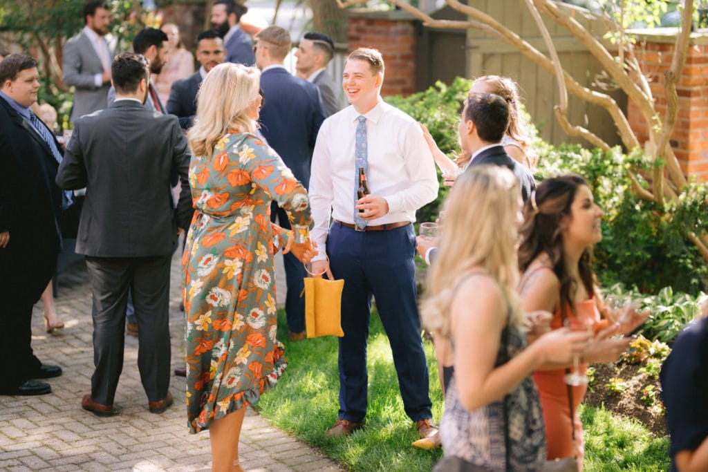 Guests laughing together at Cocktail hour in Niagara on the lake