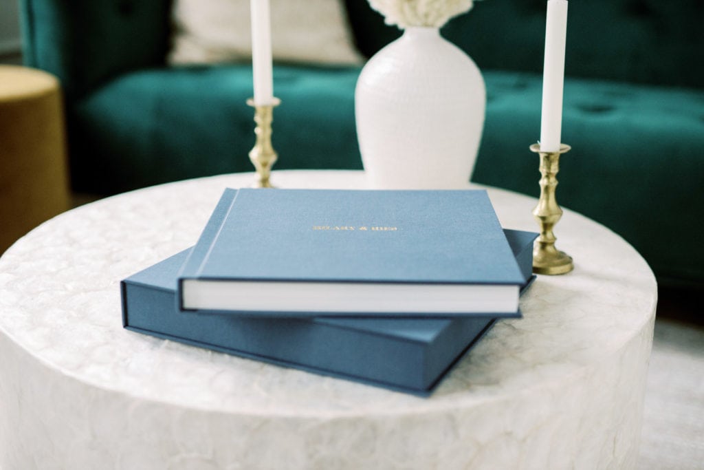 Wedding Albums on table