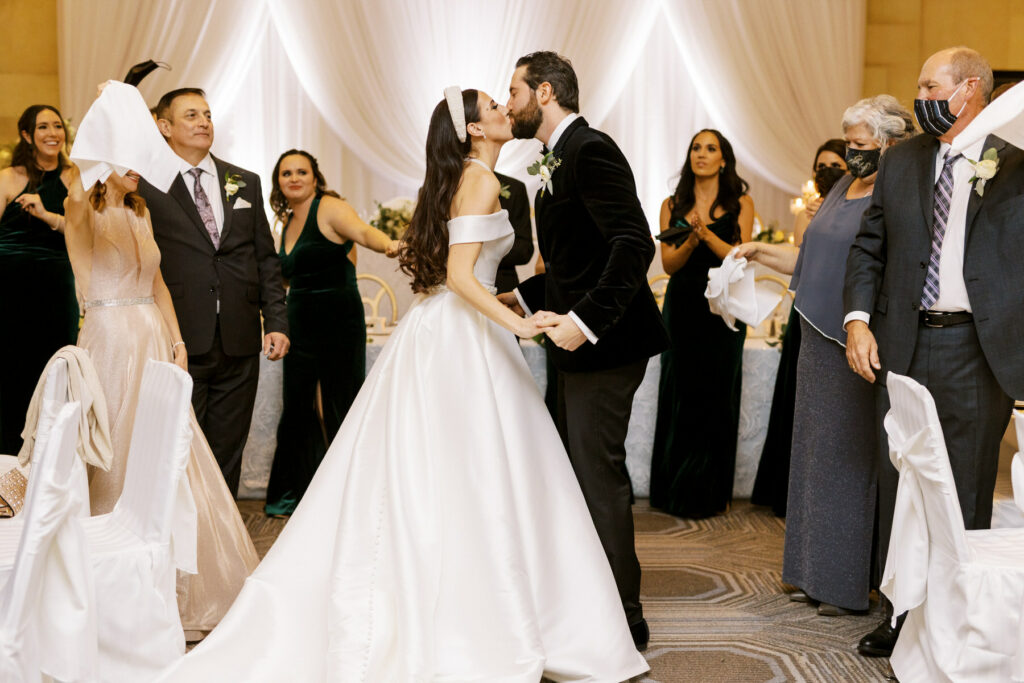 Bride & Groom Kissing during reception at White Oaks in Niagara on the lake taken by St. Catharines Photographer
