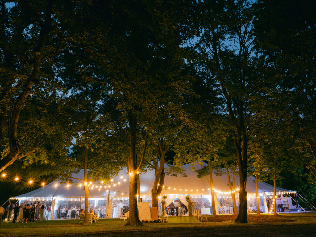 Willowbank Tented Wedding at night in Niagara on the lake